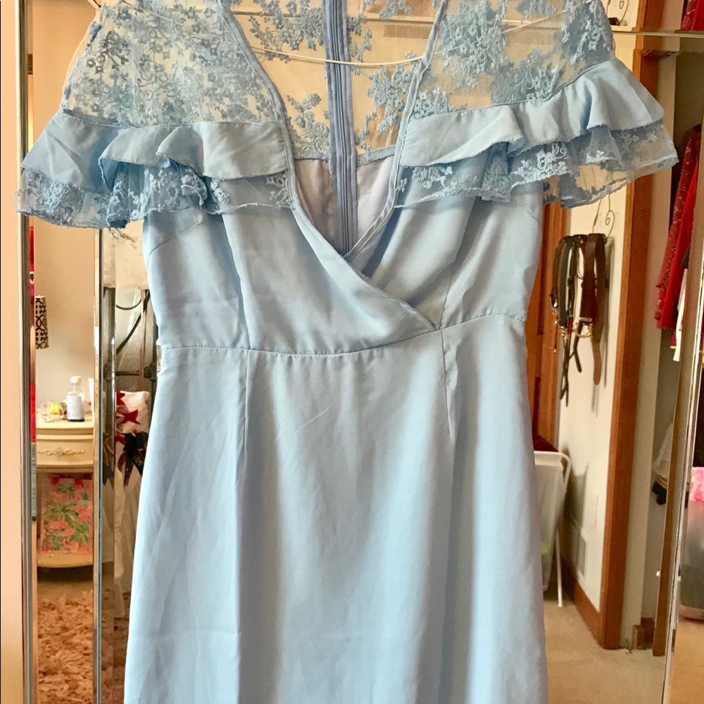 SHEIN Blue Lace Dress